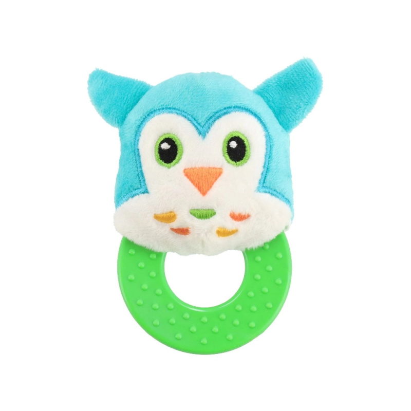 Dětské plyšové chrastítko s kousátkem BABY MIX sovička