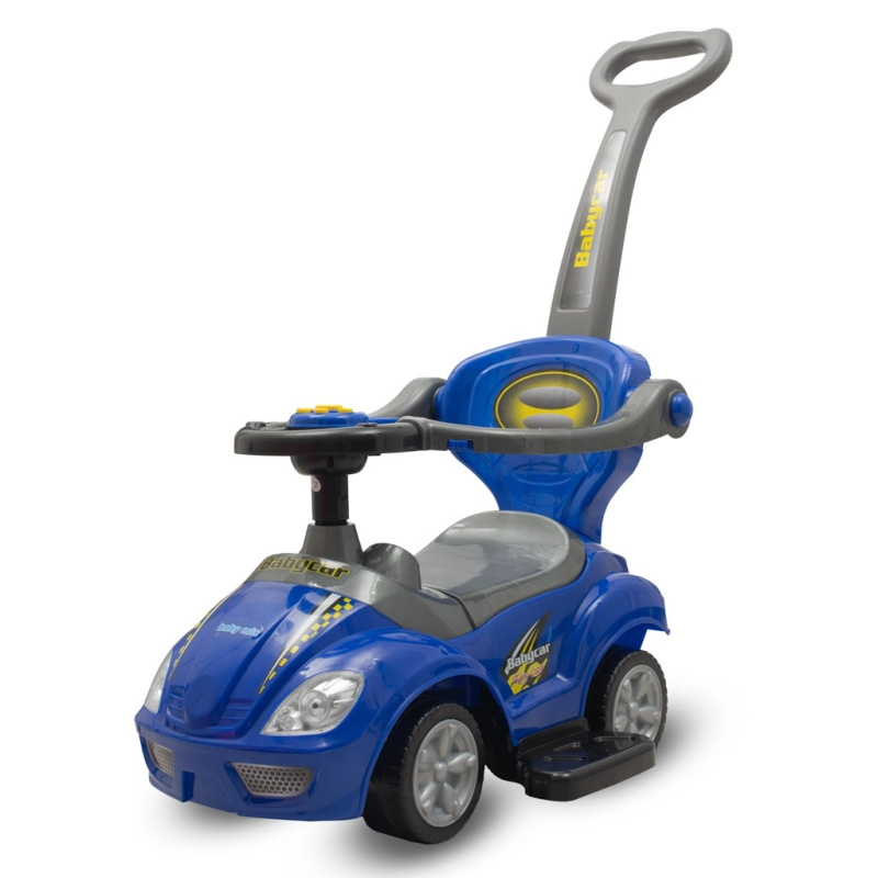 Dětské odrážedlo 3v1 s vodicí tyčí Baby Mix Mega Car – modré