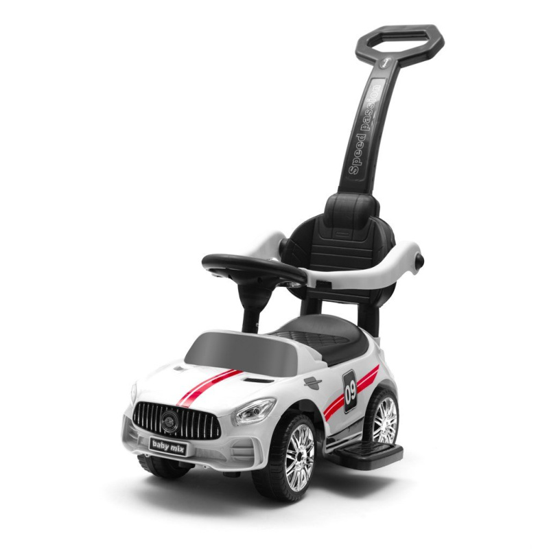 Baby Mix Jezdítko s tyčí Racer bílé