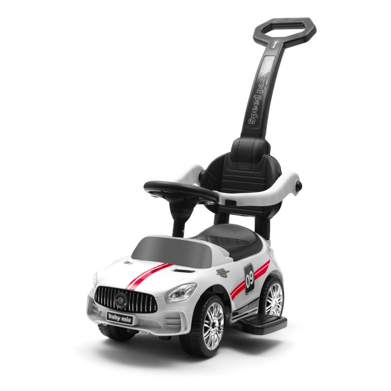 Baby Mix Jezdítko s tyčí Racer bílé