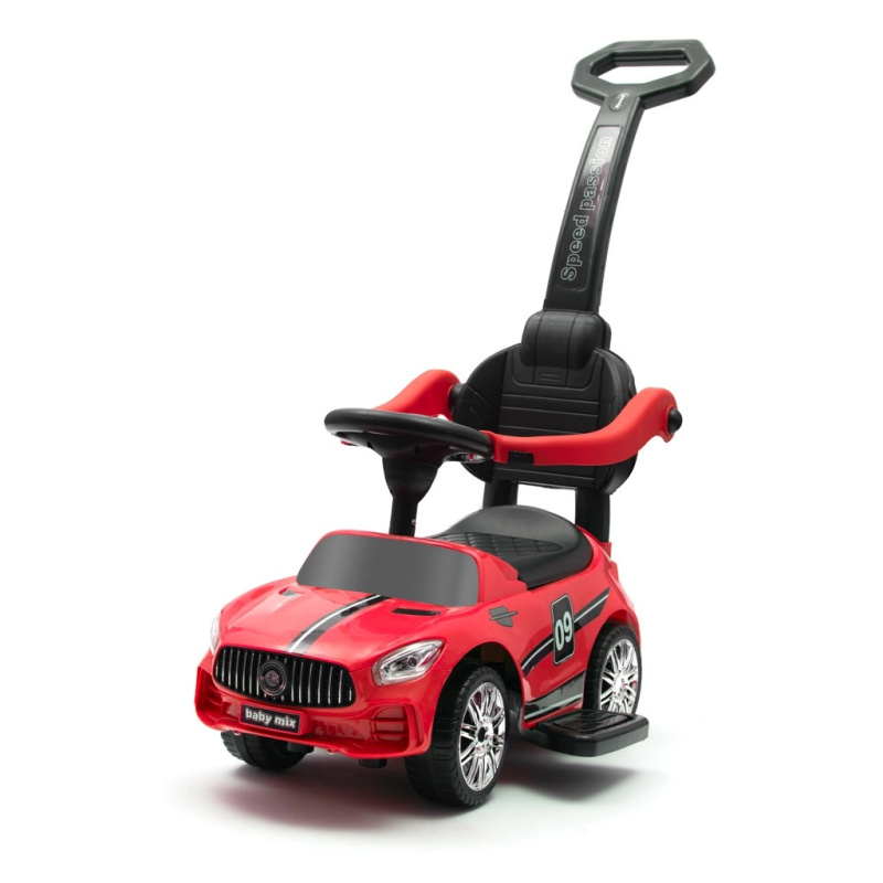 Baby Mix Jezdítko s tyčí Racer červené