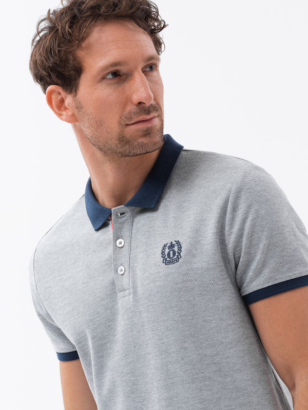 Ombre Men's polo shirt with contrasting elements