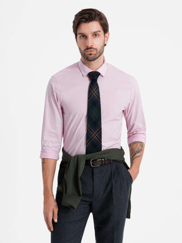 Ombre REGULAR cotton classic shirt - light pink