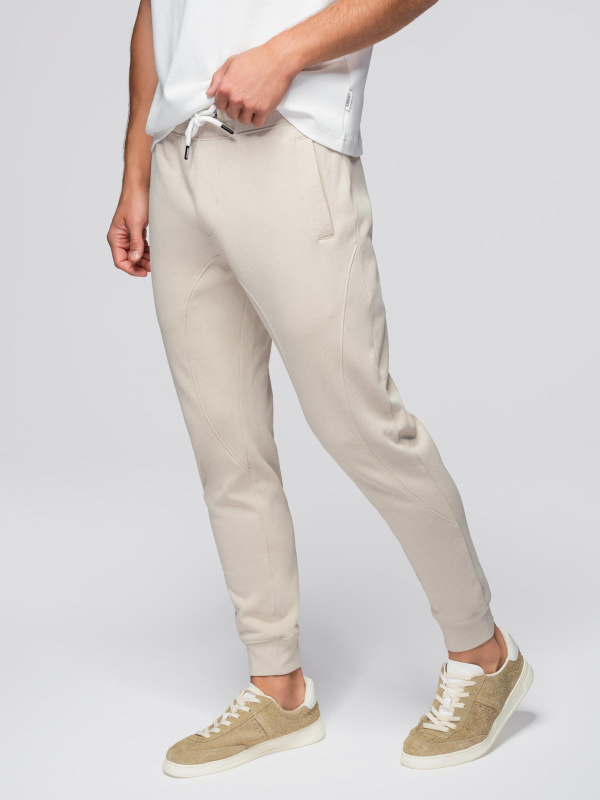 Ombre Men's jogger sweatpants - light beige