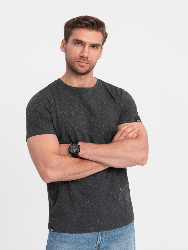 Ombre Men's t-shirt with decorative confetti effect - black