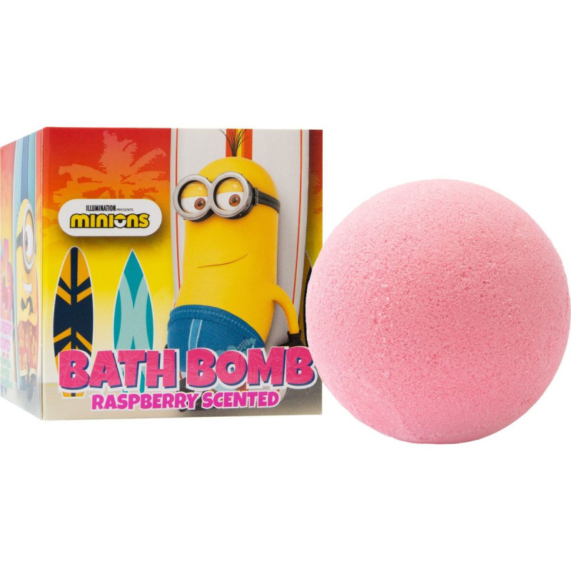 Minions Bath Bomb šumivá koule do koupele Raspberry 1 ks