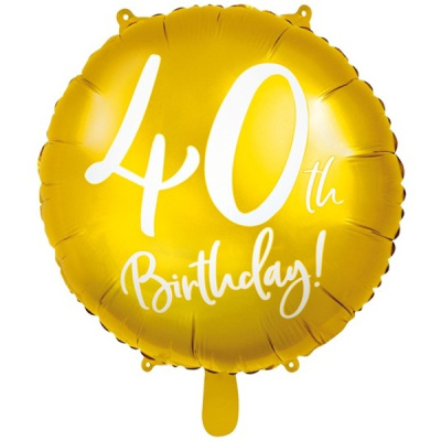 PartyDeco Fóliový balón 40tka zlatý