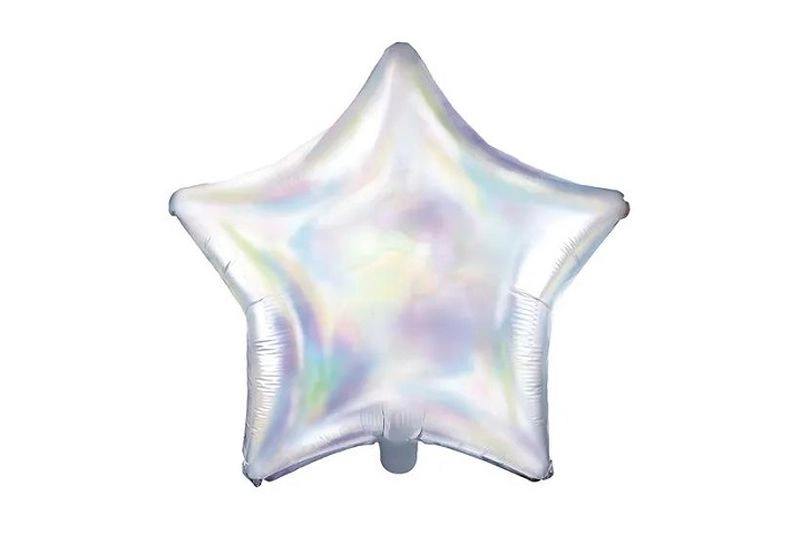 Opalizující fóliový balónek ve tvaru hvězdy 48 cm