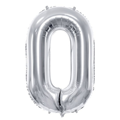 Fóliový balónek číslice 0 stříbrný 86 cm