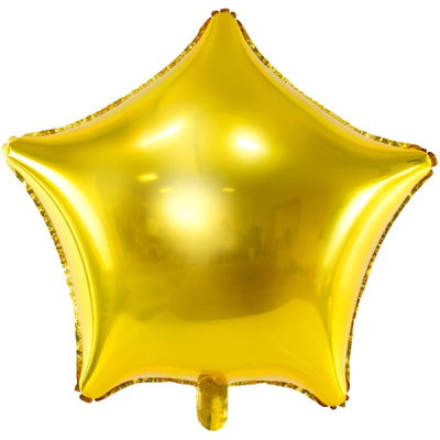 PartyDeco Fóliový balónek hvězda, zlatý, 48 cm