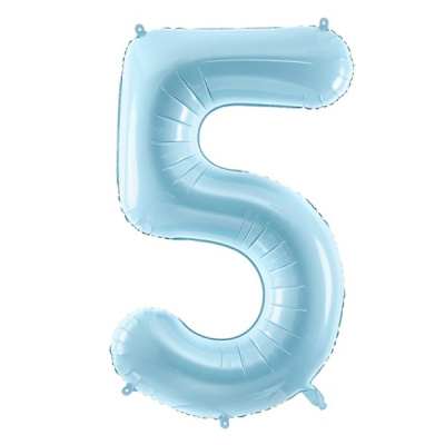 PartyDeco Fóliové číslo 5 modré 86 cm