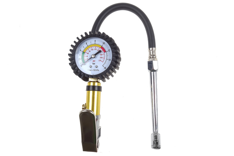 Hustící pistole ke kompresoru s manometrem, 0-15 bar - QUATROS QS94689