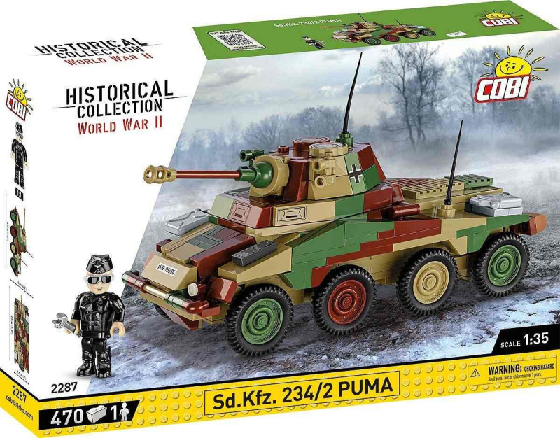 COBI 2287 II WW Sd. Kfz 234/2 Puma, 1:35, 470 k, 1 f