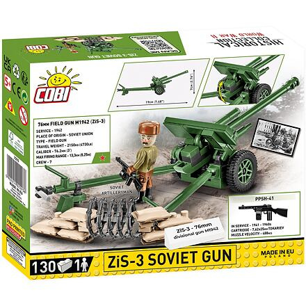 Cobi II WW Kanón ZiS 3 Soviet gun, 1:35, 130 k, 1 f