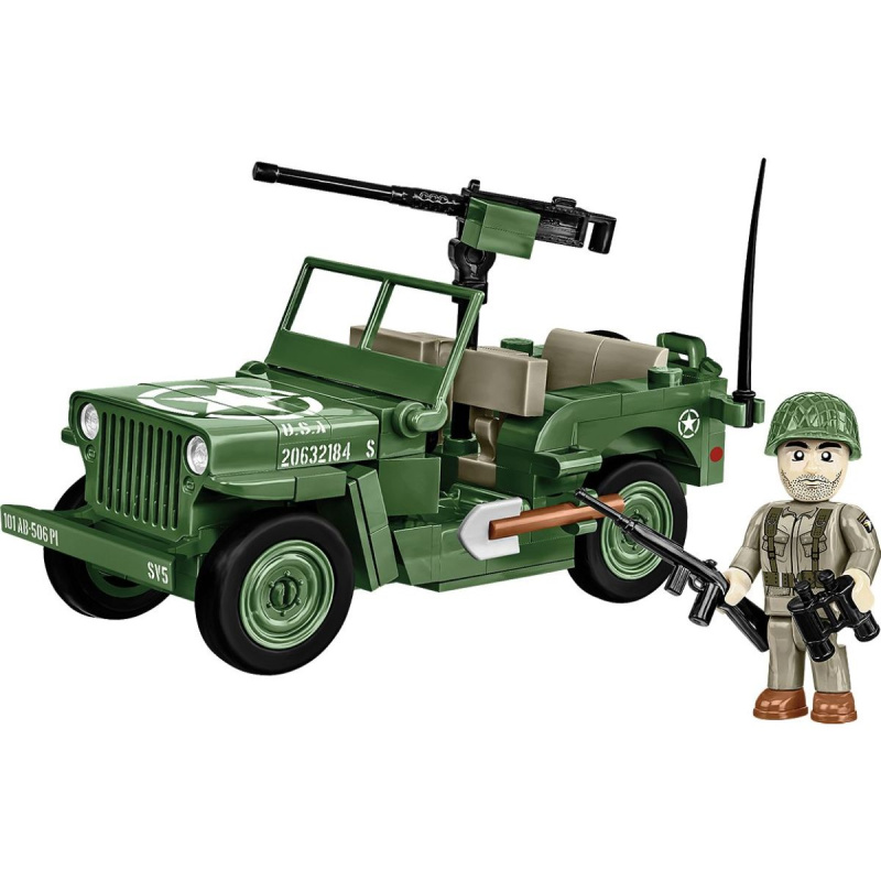 COBI 2296 World War II Americký ozbrojený terénní automobil Jeep Willys MB 1:35