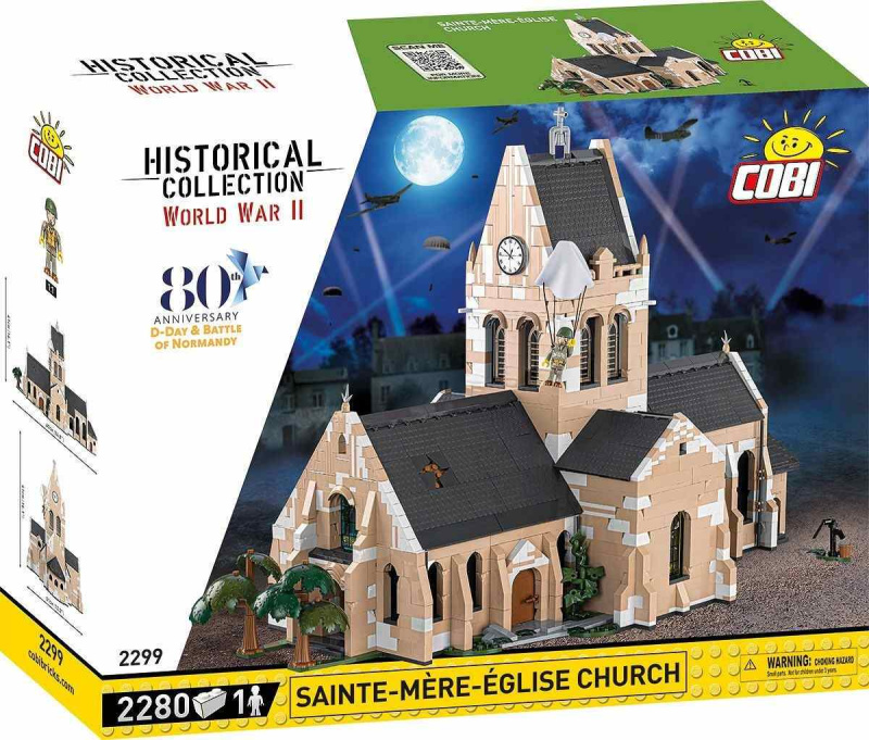 Cobi 2299 ii ww kostel sainte-mere-eglise d-day, 2280 k, 1 f