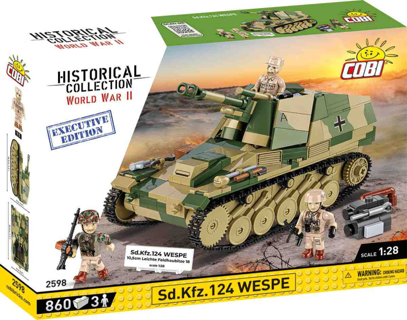 Cobi 2598 ii ww sd. kfz. 124 wespe, 1:28, 860 k, 3 f executive edition