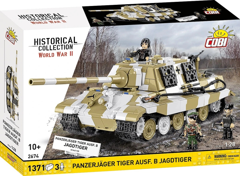Stavebnice COBI panzerjäger tiger ausf. b jagdtiger 1:28 (1371 dílků)