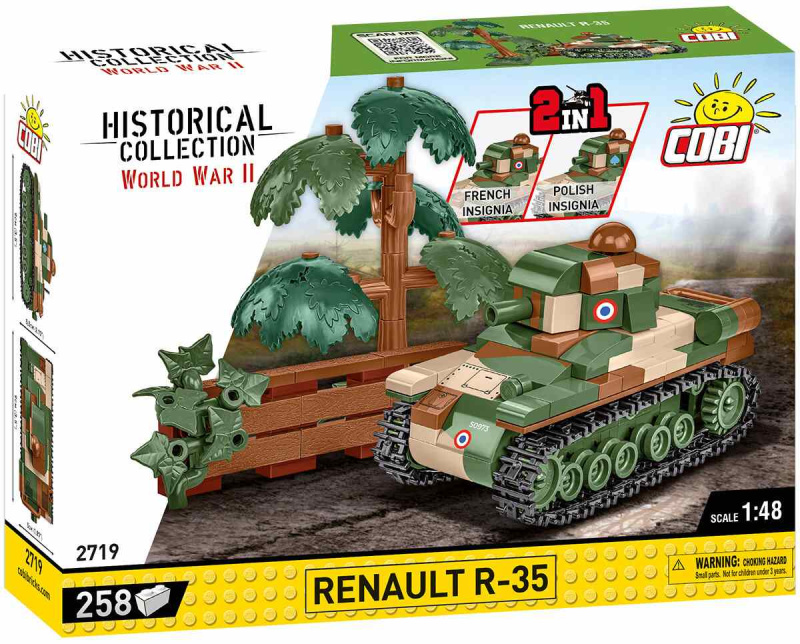 COBI 2719 World War II 1:48 Francouzský lehký pěchotní tank RENAULT R-35
