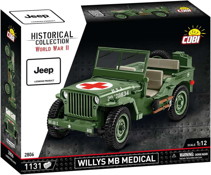 Cobi 2806 willys mb sanitka 1:12, 1131 k