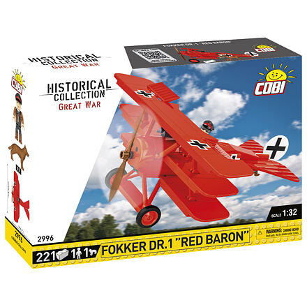 COBI 2996 Great War Fokker Dr. I Red Baron, 1:32, 206 k, 1 f