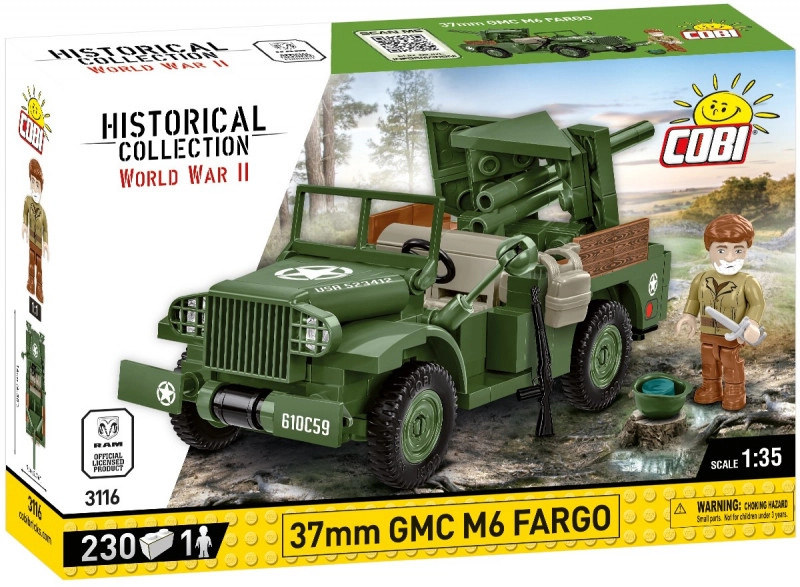 COBI 3116 World War II Americké terénní vozidlo 37mm GMC M6 FARGO 1:35