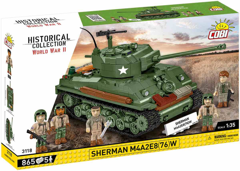 COBI 3118 - World War II Americký střední tank Sherman M4A2E8 1:35