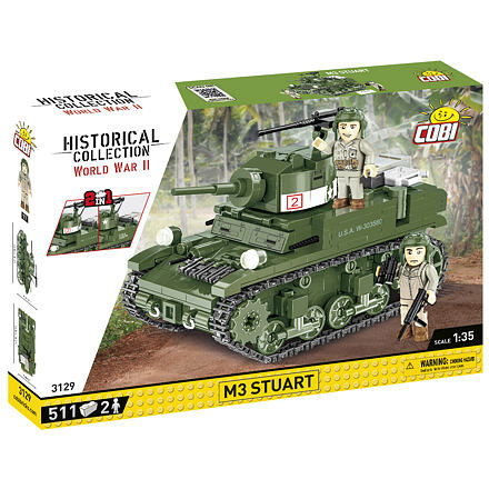 Cobi 3129 World War II Americký lehký tank M3 Stuart 1:35