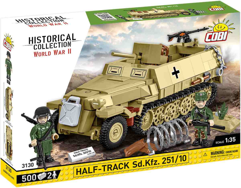COBI 3130 World War II Německý kolopásový obrněný transportér Sd.Kfz. 251/10 1:35