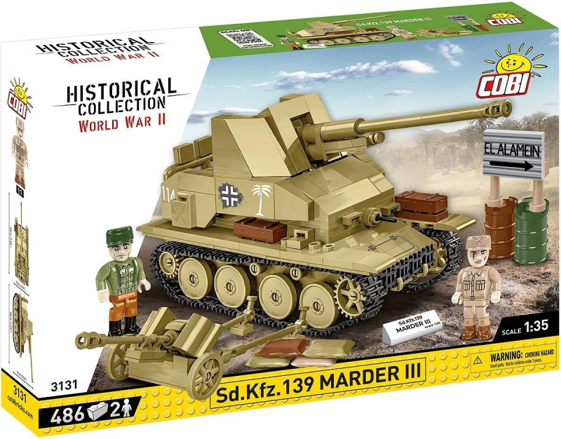 Cobi 3131 World War II Německý stíhač tanků Sd.Kfz. 139 MARDER III 1:35