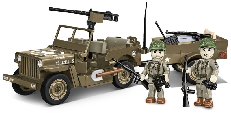 Cobi II WW Willys MB s přívěsem