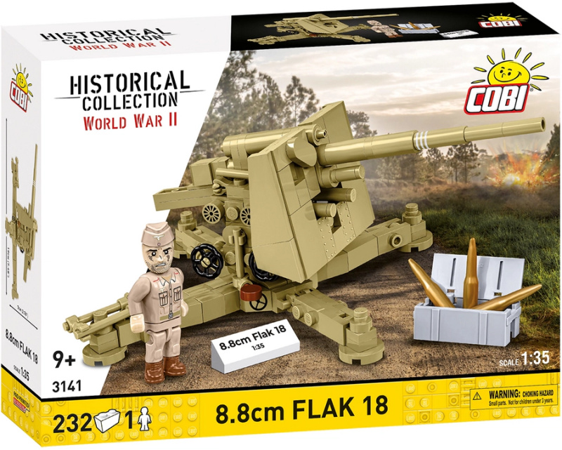 Stavebnice 8,8 cm Flak 18 1:35 – historické dělo z pouště