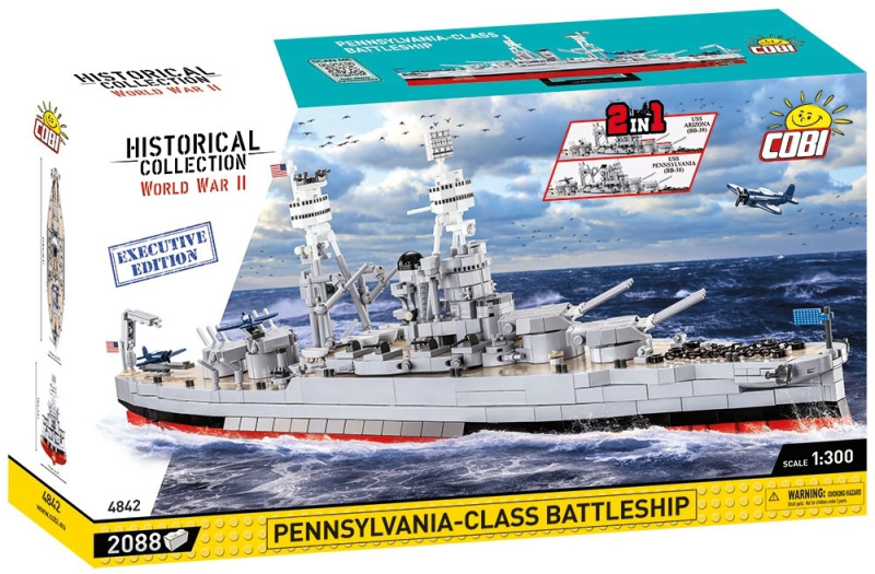 Cobi 4842 Bitevní loď USS Arizona BB-39/USS Pennsylvania BB-38, 2v1, EXECUTIVE EDITION