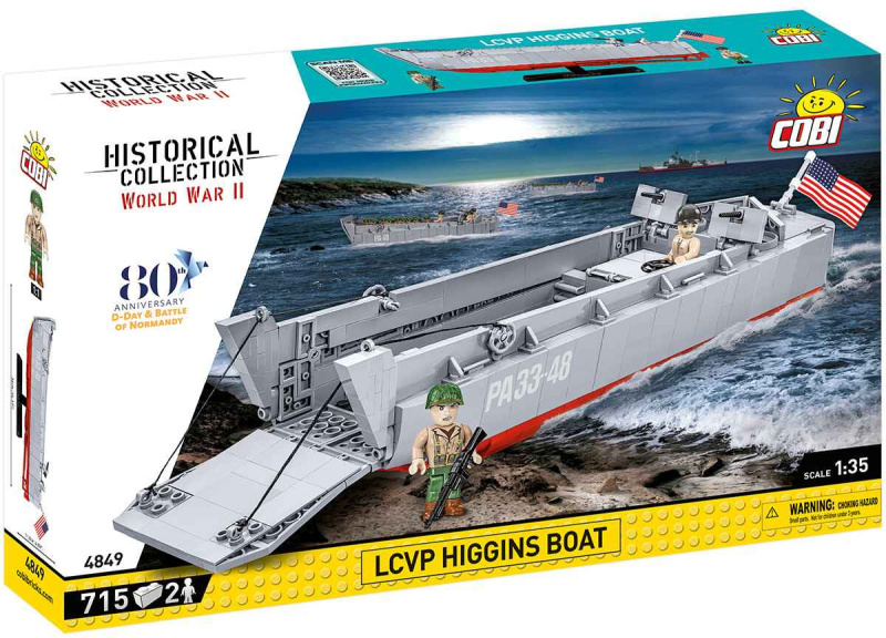 COBI 4849 World War II 1:35 Americký vyloďovací člun LCVP-HIGGINS BOAT den D