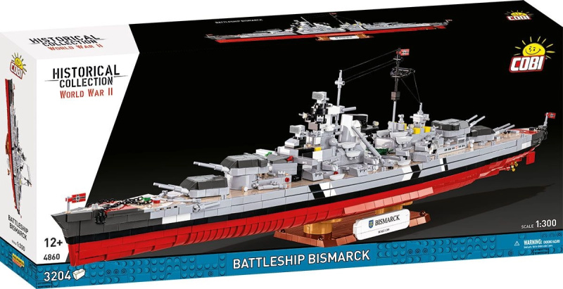 Cobi 4860 ii ww battleship bismarck, 1:300, 3204 k