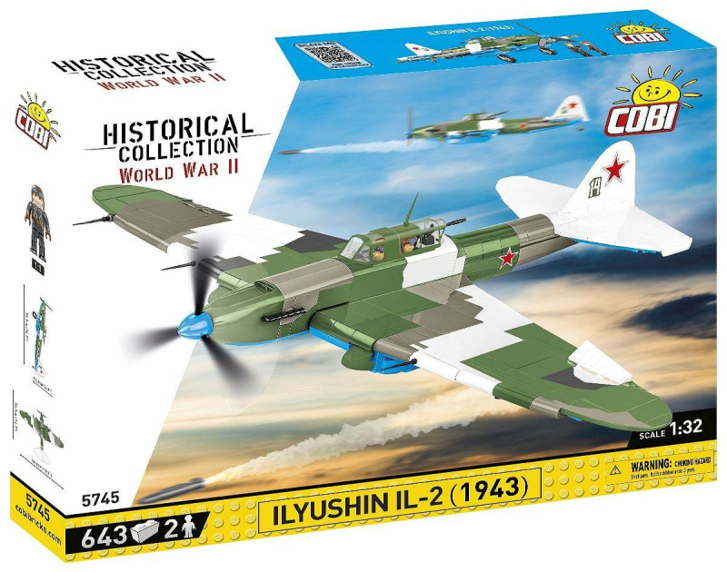 COBI 5745 II WW Iljušin IL-2 (1943), 1:32, 643 k, 2 f