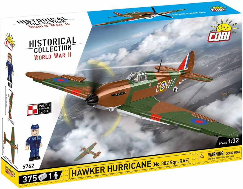 Cobi 5762 ii ww hawker hurricane no 302 sqn. raf, 1:32, 375 k, 1 f