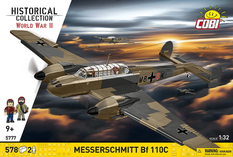 Cobi 5777 ii ww messerschmitt bf 110c, 1:32, 578 k, 2 f
