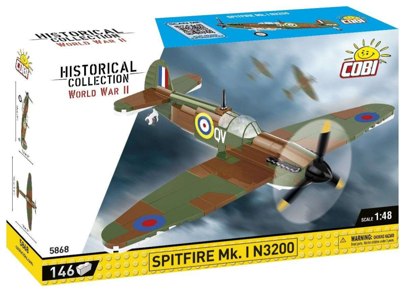Cobi 5868 ii ww spitfire mk. i n3200, 1:48, 146 k