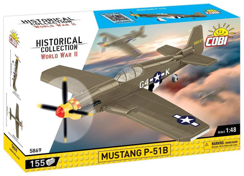 Stavebnice COBI WWII – letoun MUSTANG P-51B 1:48 (158 dílků)