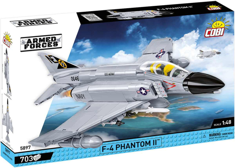 Cobi 5897 Armed Forces Americký stíhací bombardér F-4 Phantom II-USS Midway 1:48