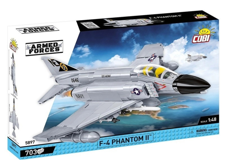 Cobi 5897 Armed Forces Americký stíhací bombardér F-4 Phantom II-USS Midway 1:48