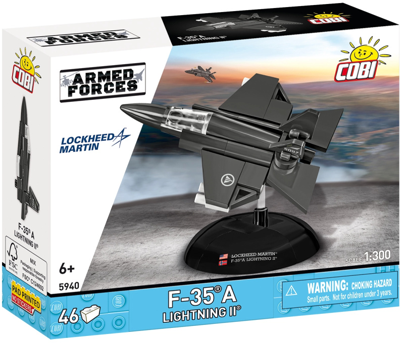 Cobi Armed Forces F-35A Lightning II norské letectvo 1:300 (46 dílků)