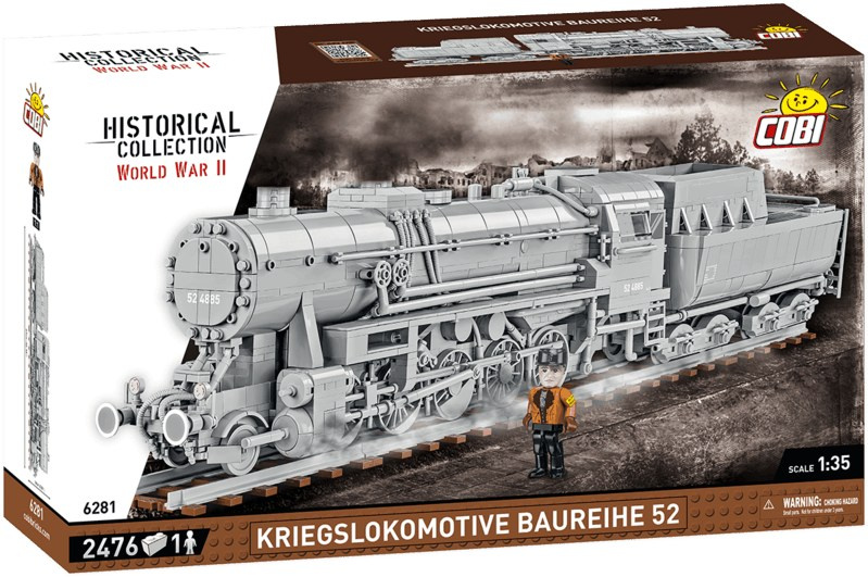 Cobi 6281 kriegslokomotive baureihe 52, 1:35, 2400 k, 1 f