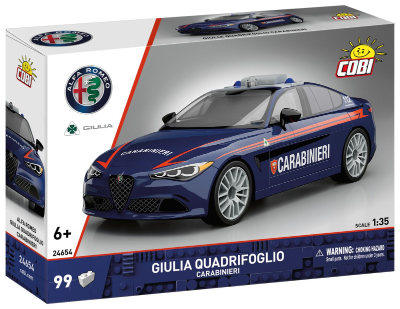 Cobi 24654 alfa romeo giulia quadrifoglio carabinieri, 1:35, 99 k