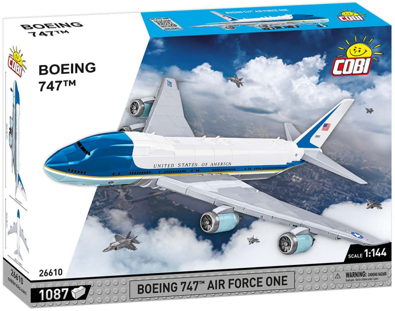 COBI 26610 Dopravní letadlo amerických prezidentů Boeing 747 Air Force One 1:144