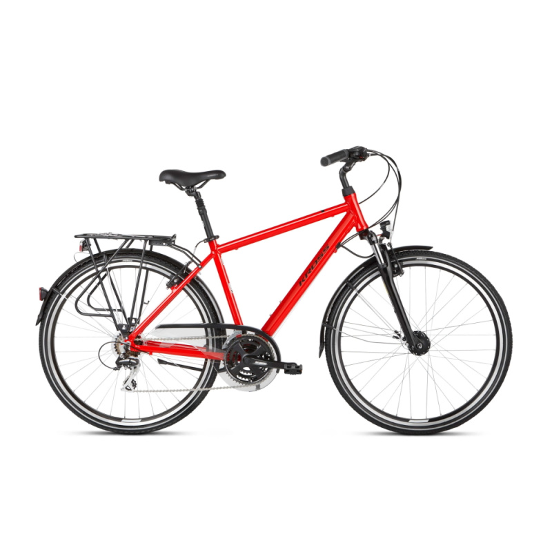 Pánské trekingové kolo Kross Trans 3.0 28" - model 2021 S (17") černá/červená/stříbrná