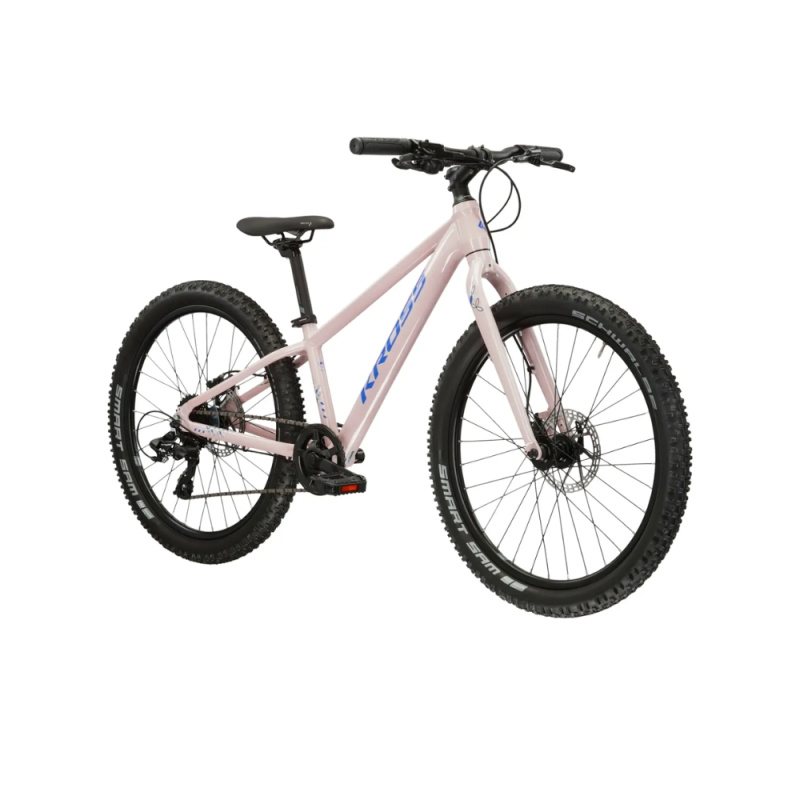 Juniorské dívčí kolo Kross LEA JR 2.0 24" - model 2025 S (12", 130-150 cm) růžová / fialová / lesk