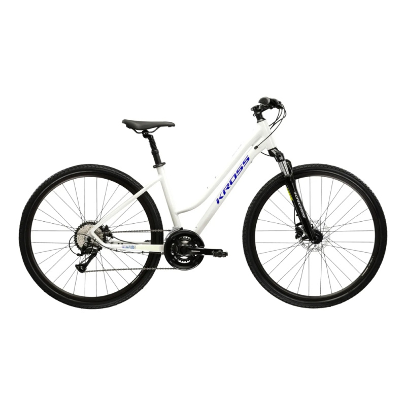 Dámské crossové kolo Kross Evado 4.0 28" Gen 007 L (19", 168-180 cm) šedá / námořnická modrá / lesk