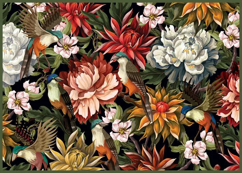 Puzzle Tajná zahrada: Ptáci mezi květinami 1000 dílků